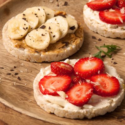 Banana and Strawberry Rice Cakes