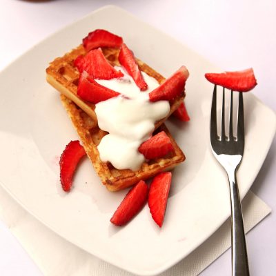 Belgian Waffles and Strawberries