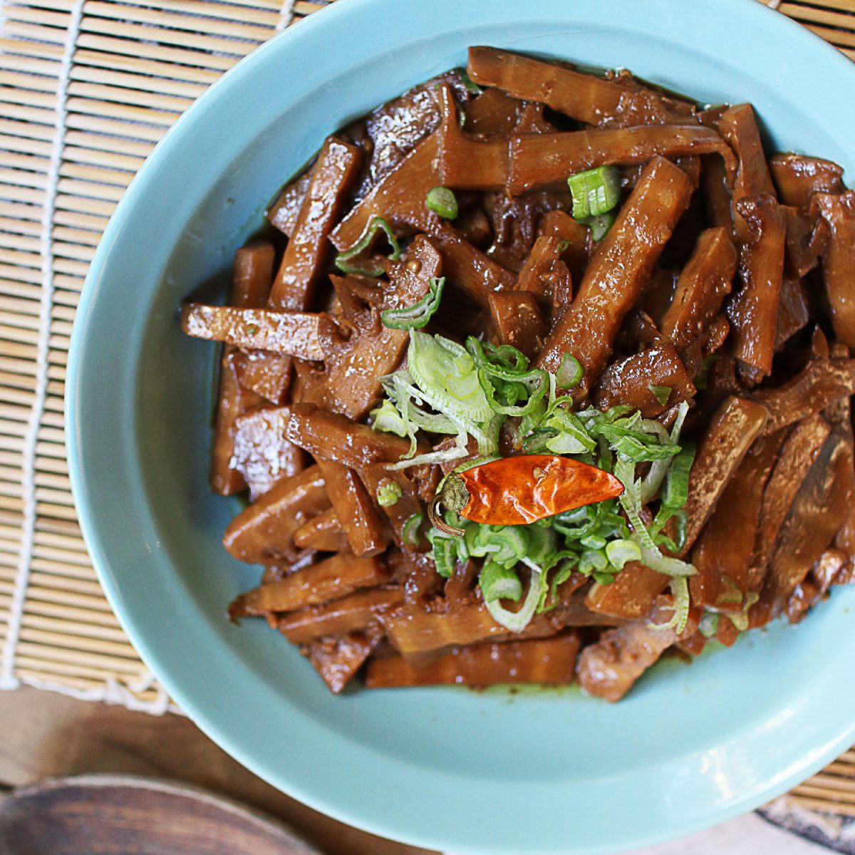 Braised Bamboo Shoots with Soy Sauce | Free Vegan Meal Plan | Veahero