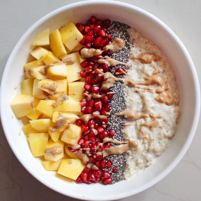 Fruity Oatmeal with Almond Butter