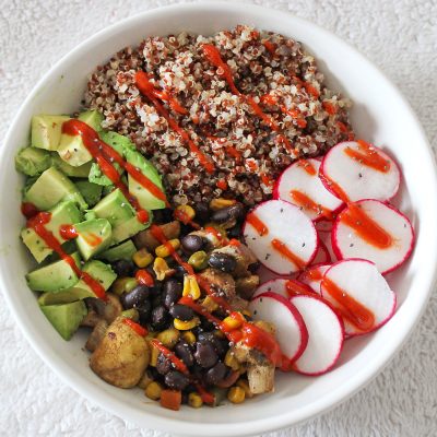 Avocado and Mushroom Quinoa Bowl