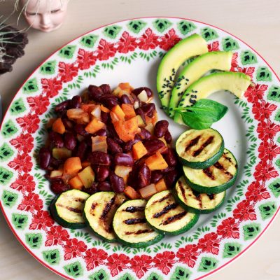 Kidney Beans with Roasted Courgette