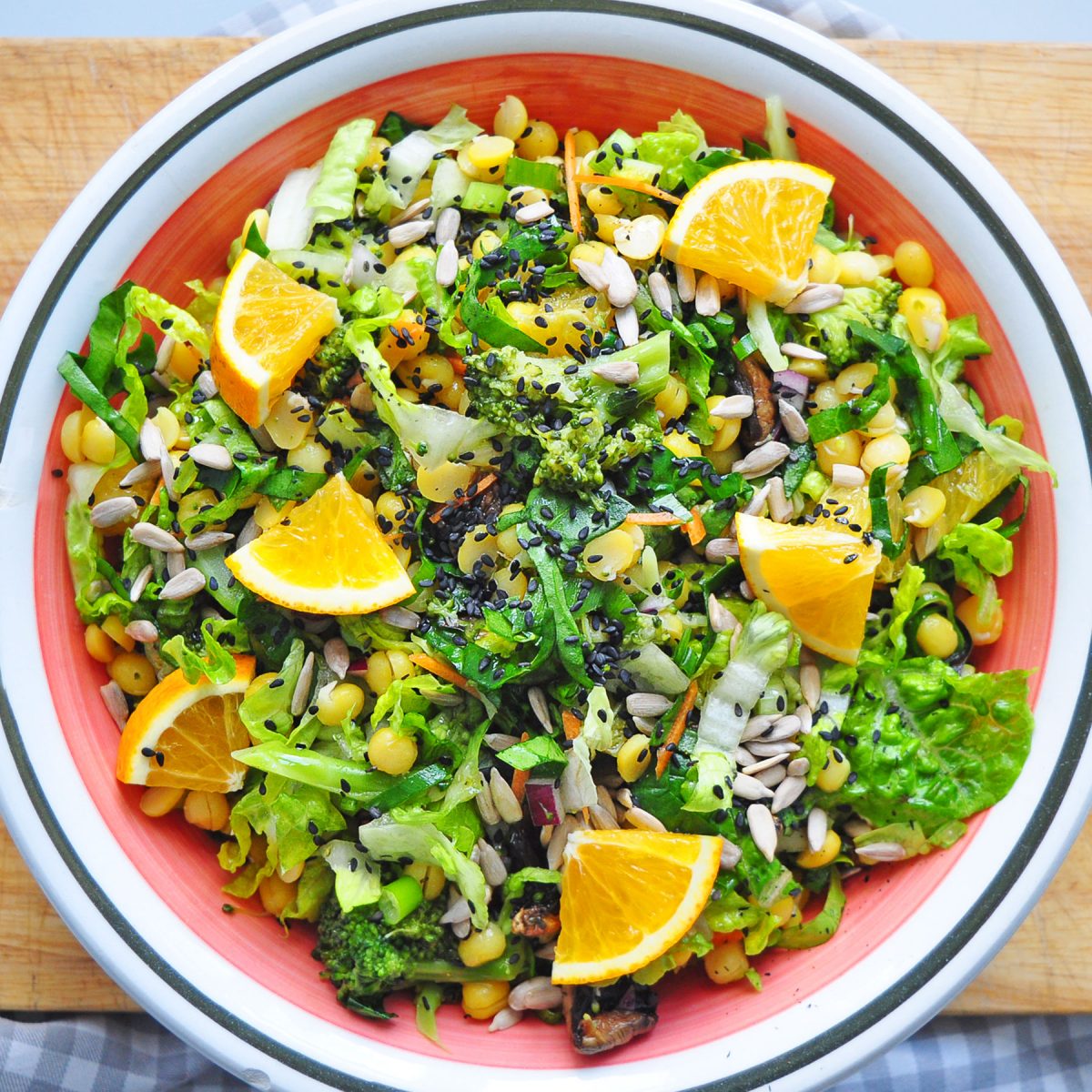 Broccoli and Orange Leaf Salad | Free 7 Day Vegan Meal Plan | Veahero