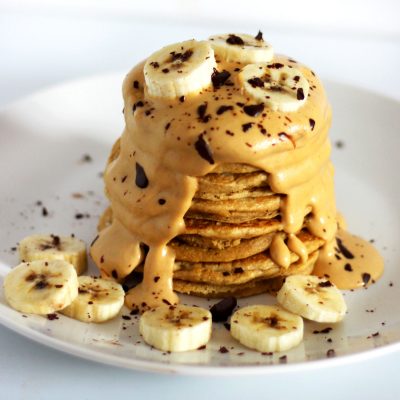 Oatmeal Pancakes with Peanut Butter