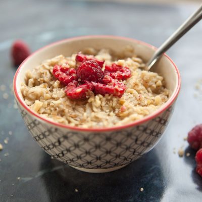 Raspberry and Walnut Oatmeal Bowl