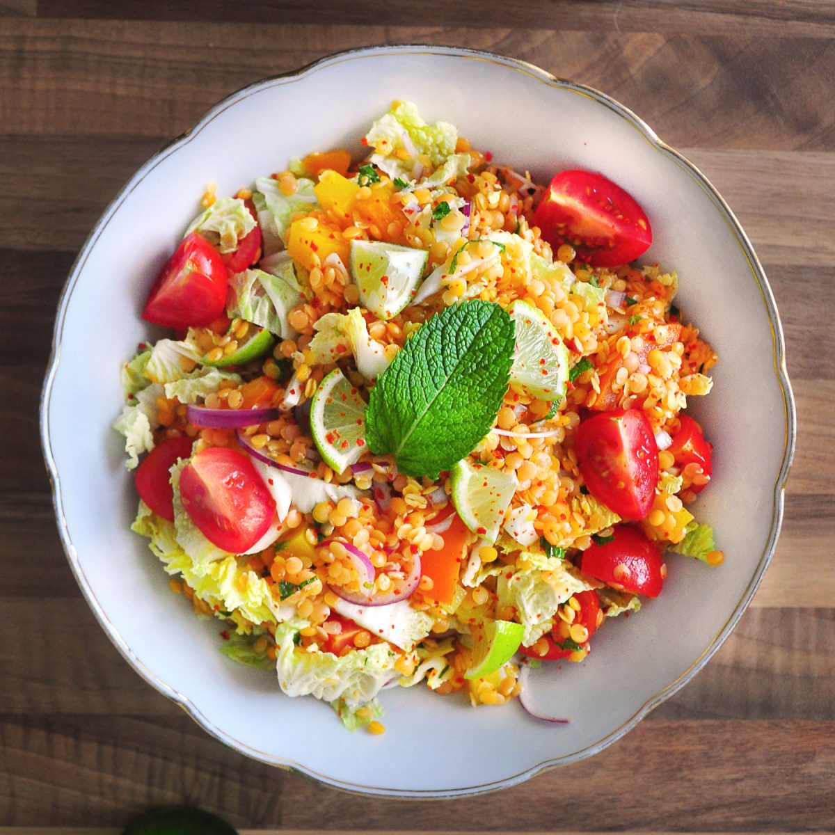 Spicy Red Lentil Salad | Free 7 Day Vegan Meal Plan | Veahero