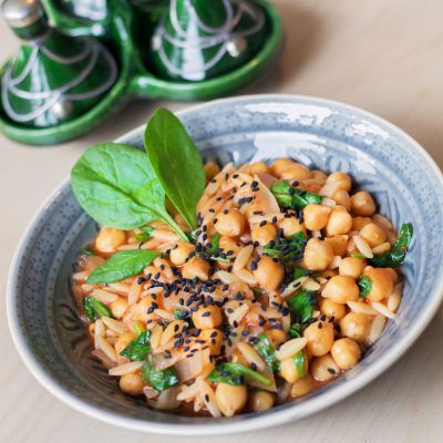 Spinach Chickpea and Mixed Rice