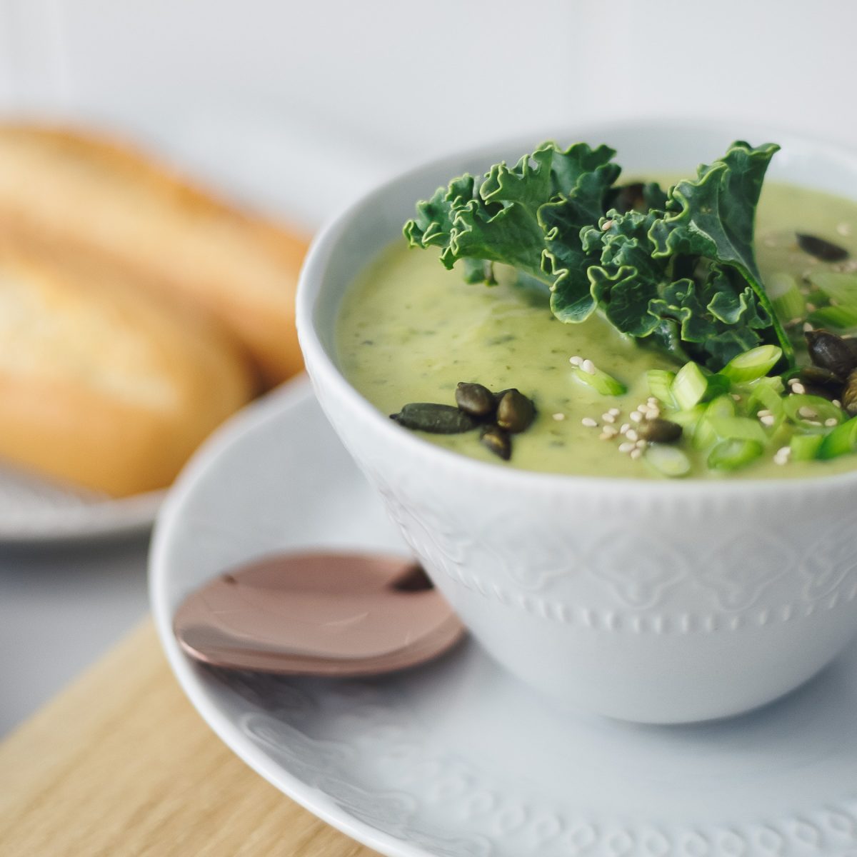 Creamy Spinach Broccoli and Kale Soup 2 Veahero